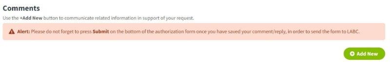 Lawyer Portal authorization form comment reminder