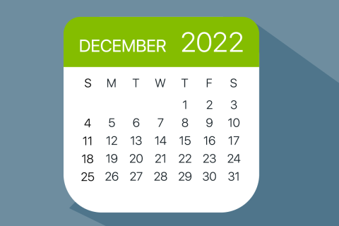 December 2022 calendar