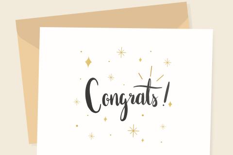 Graphic of congratulations card