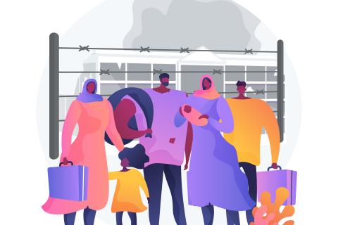 Graphic of refugees