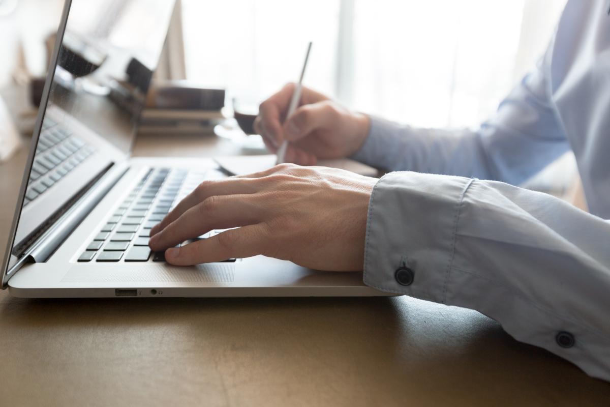 Man using laptop