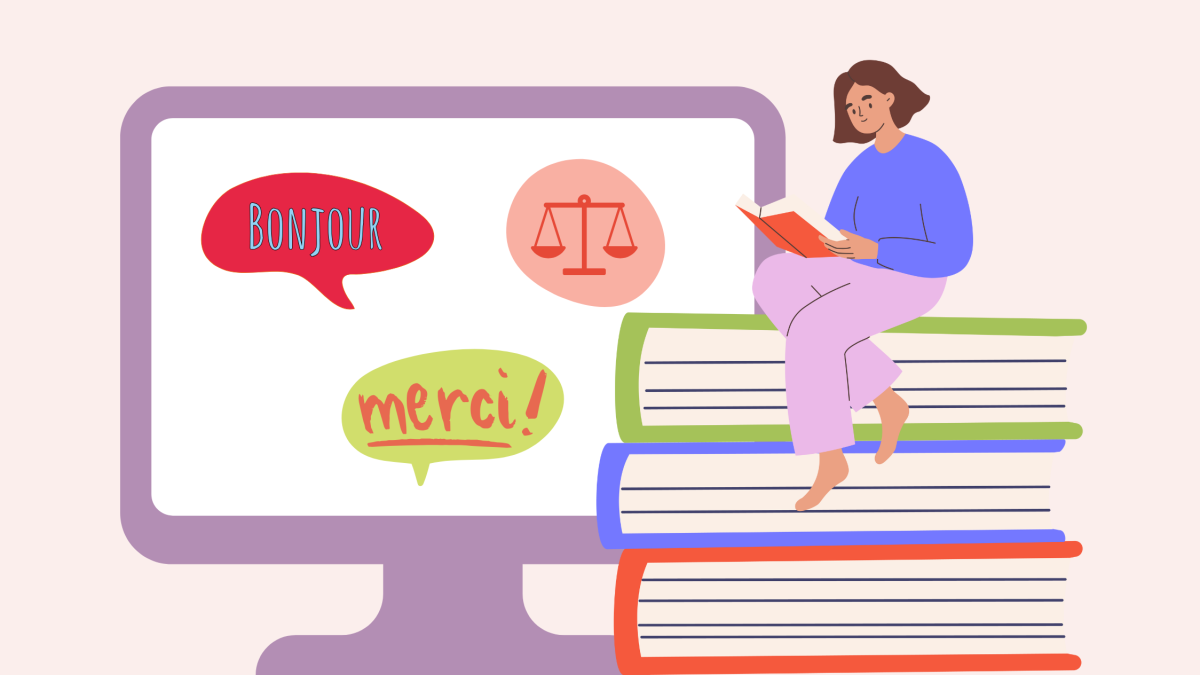 Graphic of woman reading