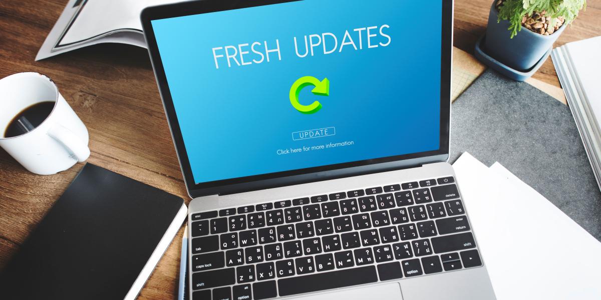 Laptop with fresh updates